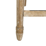 Safavieh - Set of 2 - Buchanan Counter Stool Rectangle Beige Rustic Oak NC Coating Plywood Rubberwood Foam Nickel Linen FOX6271B-SET2 889048299160