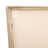 Safavieh - Set of 2 - Buchanan Counter Stool Rectangle Beige Rustic Oak NC Coating Plywood Rubberwood Foam Nickel Linen FOX6271B-SET2 889048299160