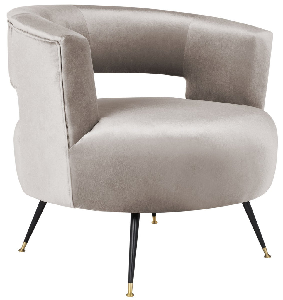 Safavieh Manet Accent Chair Velvet Retro Mid Century Hazelwood Wood Eucalyptus Foam Iron Polyester FOX6272A 889048215955