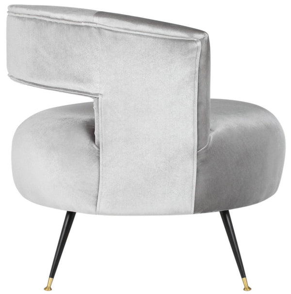 Safavieh Manet Accent Chair Velvet Retro Mid Century Light Grey Wood Eucalyptus Foam Iron Polyester FOX6272B 889048215962