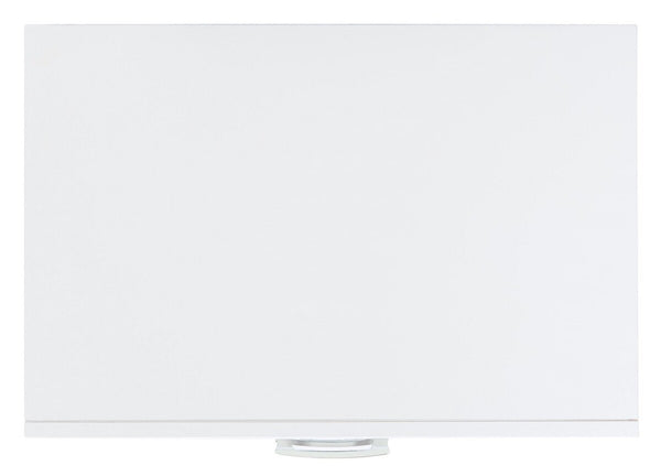 Raina Three Drawer Greek Key Night Stand  White/Silver Wood FOX6278F