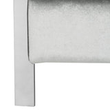 Safavieh Walden Accent Chair Modern Tufted Velvet Chrome Light Grey Plated Solid Plywood Foam Iron Polyester FOX6279C 889048220690