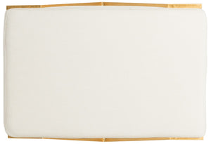 Safavieh Luna Bench Greek Key Light Beige Gold Foil Plywood Foam Nickel Linen Polyester FOX6281A 889048220720