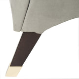 Safavieh Caiden Chaise with Pillow Velvet Grey Espresso NC Coating Eucalyptus Rubberwood Foam Iron Polyester FOX6284B 889048249424