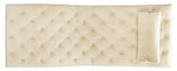 Safavieh Monroe Chaise with Headrest Pillow Beige Chrome Plated Eucalyptus Rubberwood Foam Iron Polyester Velvet FOX6286A 889048220805