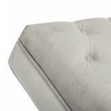 Safavieh Monroe Chaise with Headrest Pillow Grey Gold Chrome Plated Eucalyptus Rubberwood Foam Iron Polyester Velvet FOX6286E 889048439443