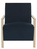 Orna Modern Accent Chair - Luxe Velvet Upholstery with Chic Brass Accents for Contemporary Style