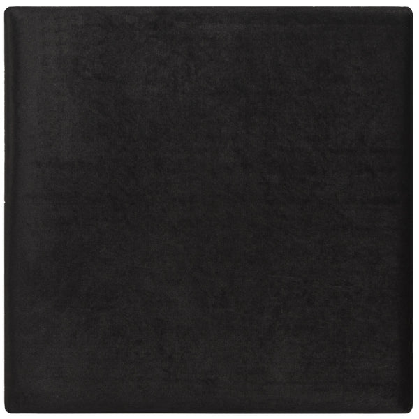 Safavieh Rowan Ottoman Contemporary Glam Velvet Square Black Metal Gold Foil Foam Brass Polyester FOX6288A 889048274440