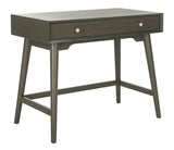 Safavieh Isadora Desk Midcentury Modern Black Wood NC Coating MDF Metal Tube FOX6293A 889048299733