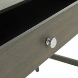 Safavieh Isadora Desk Midcentury Modern Black Wood NC Coating MDF Metal Tube FOX6293A 889048299733