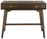 Safavieh Isadora Desk Midcentury Modern Walnut Wood NC Coating MDF Metal Tube FOX6293C 889048308886