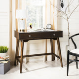Safavieh Isadora Desk Midcentury Modern Walnut Wood NC Coating MDF Metal Tube FOX6293C 889048308886