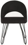 Safavieh - Set of 2 - Jora Side Chair Velvet Retro Black Metal Matte Coating Foam Brass Polyester FOX6296C-SET2 889048042995