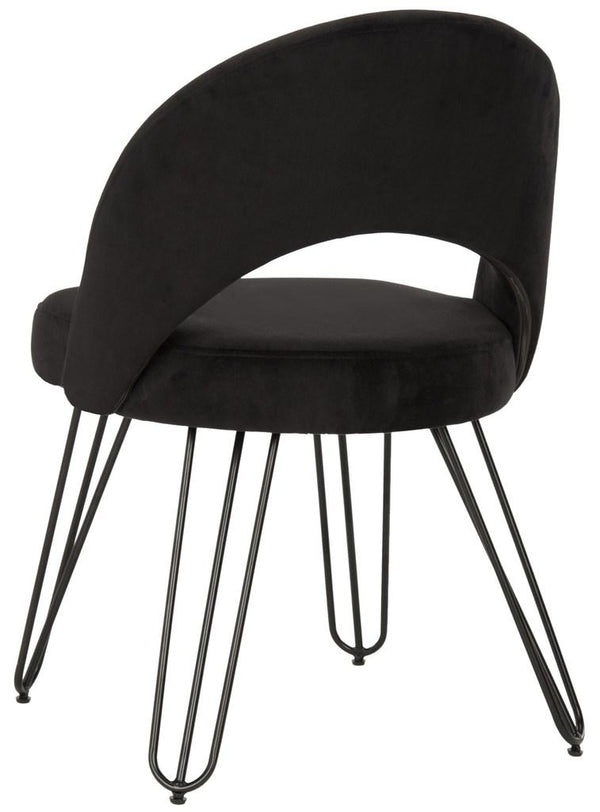 Safavieh - Set of 2 - Jora Side Chair Velvet Retro Black Metal Matte Coating Foam Brass Polyester FOX6296C-SET2 889048042995