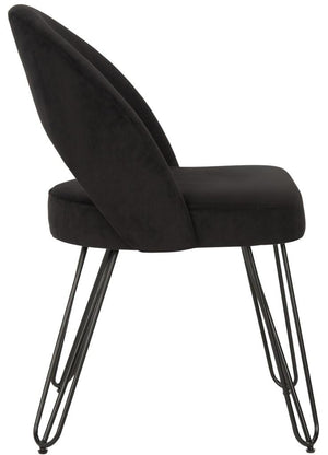Safavieh - Set of 2 - Jora Side Chair Velvet Retro Black Metal Matte Coating Foam Brass Polyester FOX6296C-SET2 889048042995
