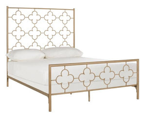 Safavieh Morris Bed Queen Lattice Antique Gold Metal Iron FOX6297A-Q 889048171435