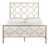 Safavieh Morris Bed Queen Lattice Antique Gold Metal Iron FOX6297A-Q 889048171435