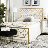 Safavieh Morris Bed Queen Lattice Antique Gold Metal Iron FOX6297A-Q 889048171435