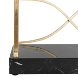 Safavieh Spano Etagere 4 Tier Gold Black Clear Glass Foil Marble Veneer MDF Metal Tube FOX6299A 889048370791