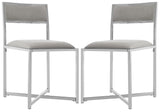 Safavieh - Set of 2 - Menken Side Chair Chrome Grey Metal Foam Polyester Velvet FOX6301B-SET2 889048370852