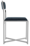 Safavieh - Set of 2 - Menken Side Chair Chrome Navy Metal Foam Polyester Velvet FOX6301C-SET2 889048370876