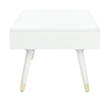 Safavieh Levinson Gold Cap Coffee Table in White and Gold FOX6304B 889048667150