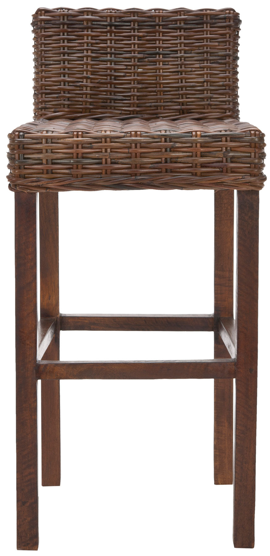 Safavieh Cypress Bar Stool Brown Rattan NC Coating Mango FOX6502A 683726375548