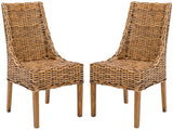 Safavieh - Set of 2 - Suncoast Arm Chair 18''H Rattan Brown NC Coating Mango FOX6503A-SET2 683726413653