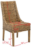 Safavieh - Set of 2 - Suncoast Arm Chair 18''H Rattan Brown NC Coating Mango FOX6503A-SET2 683726413653
