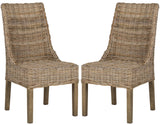 Safavieh - Set of 2 - Suncoast Arm Chair 18''H Rattan Natural Uned NC Coating Mango FOX6503B-SET2 683726561583