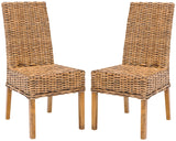 Safavieh - Set of 2 - Sanibel Side Chair 18''H Rattan Brown NC Coating Mango FOX6504A-SET2 683726410218