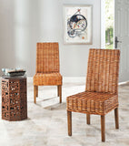 Safavieh - Set of 2 - Sanibel Side Chair 18''H Rattan Honey Oak NC Coating Mango FOX6504B-SET2 683726410225