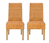 Safavieh - Set of 2 - Sanibel Side Chair 18''H Rattan Honey Oak NC Coating Mango FOX6504B-SET2 683726410225