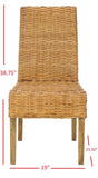 Safavieh - Set of 2 - Sanibel Side Chair 18''H Rattan Honey Oak NC Coating Mango FOX6504B-SET2 683726410225