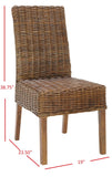 Safavieh - Set of 2 - Sanibel Side Chair 18''H Rattan Light Brown NC Coating Mango FOX6504C-SET2 683726410232