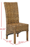 Safavieh - Set of 2 - Isla Side Chair 18''H Rattan Brown NC Coating Mango FOX6506A-SET2 683726410249