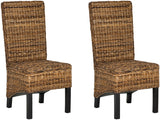 Safavieh - Set of 2 - Pembrooke Side Chair 19''H Rattan Natural NC Coating Mango FOX6520A-SET2 683726575405