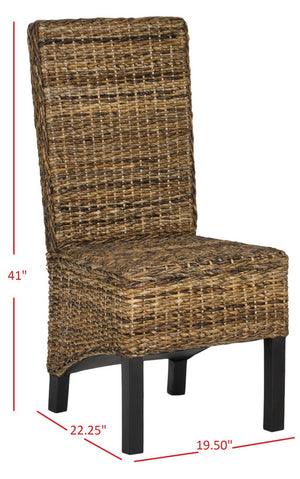 Safavieh - Set of 2 - Pembrooke Side Chair 19''H Rattan Natural NC Coating Mango FOX6520A-SET2 683726575405