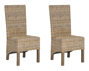 Safavieh - Set of 2 - Pembrooke Side Chair 19''H Rattan Natural Uned NC Coating Mango FOX6520B-SET2 683726575498