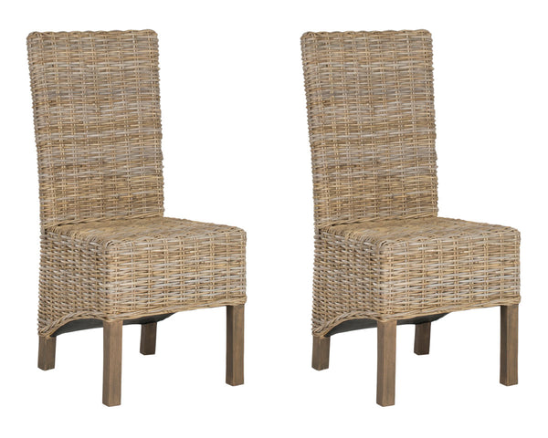 Safavieh - Set of 2 - Pembrooke Side Chair 19''H Rattan Natural Uned NC Coating Mango FOX6520B-SET2 683726575498