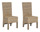 Safavieh - Set of 2 - Pembrooke Side Chair 19''H Rattan Natural Uned NC Coating Mango FOX6520B-SET2 683726575498