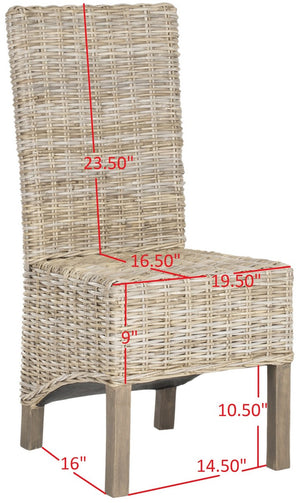 Safavieh - Set of 2 - Pembrooke Side Chair 19''H Rattan Natural Uned NC Coating Mango FOX6520B-SET2 683726575498