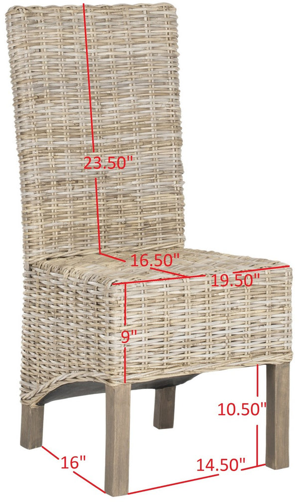 Safavieh - Set of 2 - Pembrooke Side Chair 19''H Rattan Natural Uned NC Coating Mango FOX6520B-SET2 683726575498