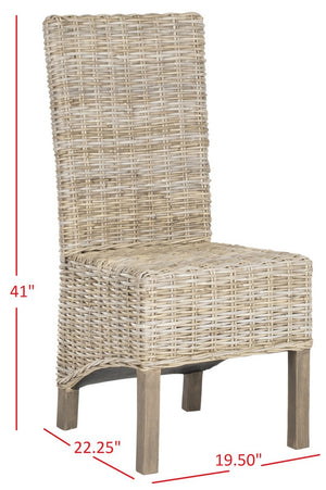Safavieh - Set of 2 - Pembrooke Side Chair 19''H Rattan Natural Uned NC Coating Mango FOX6520B-SET2 683726575498