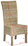 Safavieh - Set of 2 - Quaker Side Chair 19''H Rattan Natural Uned NC Coating Mango FOX6521A-SET2 683726575719