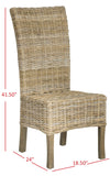 Safavieh - Set of 2 - Quaker Side Chair 19''H Rattan Natural Uned NC Coating Mango FOX6521A-SET2 683726575719