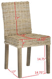 Safavieh - Set of 2 - Grove Side Chair 19''H Rattan Natural Uned NC Coating Mango FOX6522A-SET2 683726575726