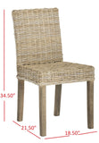 Safavieh - Set of 2 - Grove Side Chair 19''H Rattan Natural Uned NC Coating Mango FOX6522A-SET2 683726575726