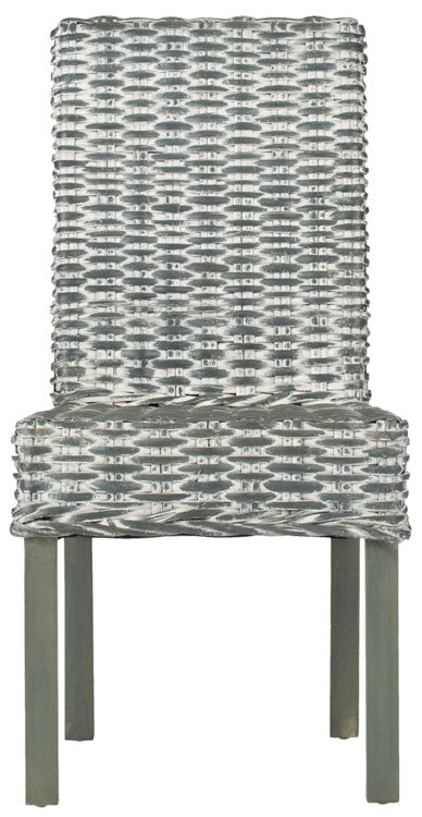 Safavieh - Set of 2 - Wheatley Side Chair 18''H Rattan Grey White NC Coating Mango FOX6525A-SET2 683726576556
