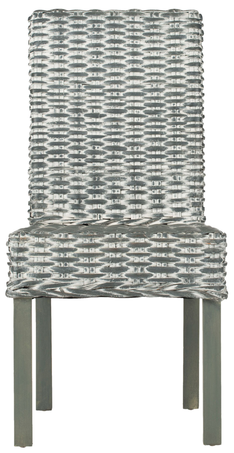 Safavieh - Set of 2 - Wheatley Side Chair 18''H Rattan Grey White NC Coating Mango FOX6525A-SET2 683726576556